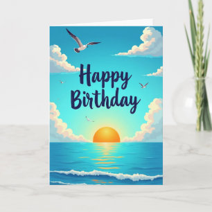 Serene Seascape Birthday Card