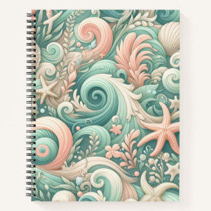 Serene Seashore Swirls: Pastel Ocean Whispers Notebook
