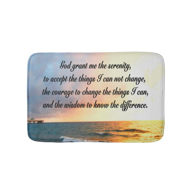 SERENE SERENITY PRAYER SUNRISE PHOTO DESIGN BATH MAT (Front)
