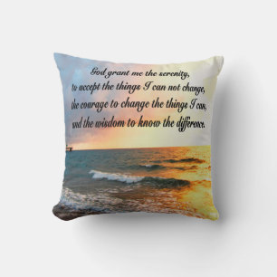 SERENE SERENITY PRAYER SUNRISE PHOTO DESIGN CUSHION