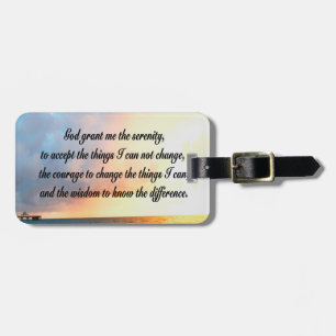 SERENE SERENITY PRAYER SUNRISE PHOTO DESIGN LUGGAGE TAG