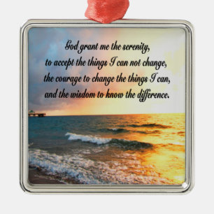 SERENE SERENITY PRAYER SUNRISE PHOTO DESIGN METAL ORNAMENT