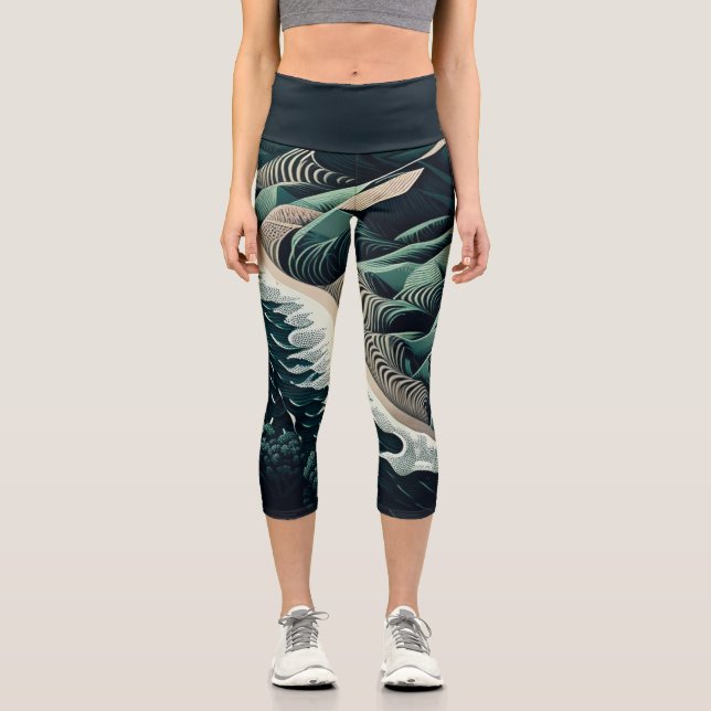 Serene Shores Capri Leggings (Front)