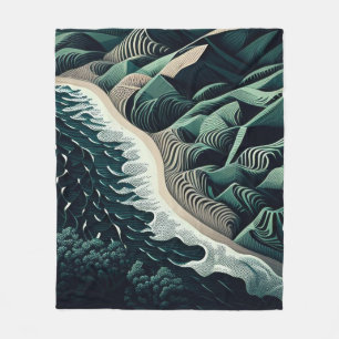 Serene Shores Fleece Blanket