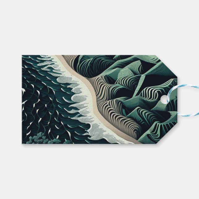 Serene Shores Gift Tags (Front (Horizontal))