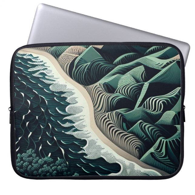 Serene Shores Laptop Sleeve (Front)