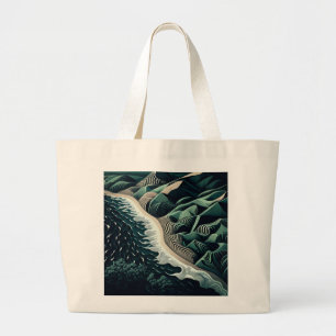 Serene Shores Large Tote Bag