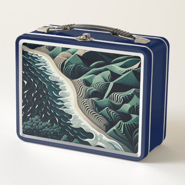 Serene Shores Metal Lunch Box (Front)