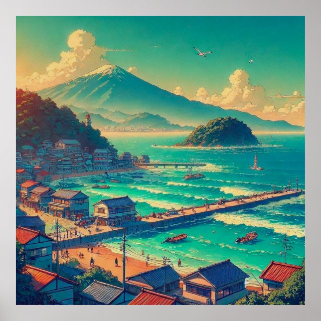 Serene Shores of Fuji Poster (Front)