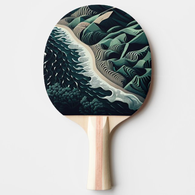 Serene Shores Ping Pong Paddle (Front)