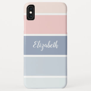 Serene Skies Dusty Blue Blush Stripes Personalised Case-Mate iPhone Case