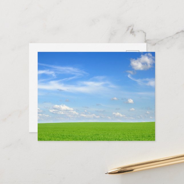 Serene Sky Meadow Postcard (Front/Back In Situ)
