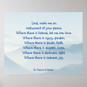 Serene Sky   St. Francis Assissi Prayer Poster