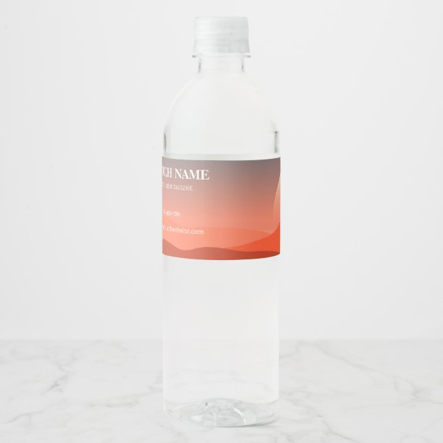 Serene Solace Sunset Church Water Label (Front)