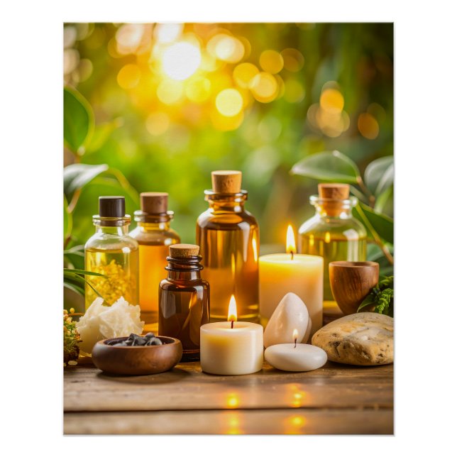 Serene Spa Essential Oils & Candles Wall Art (Front)