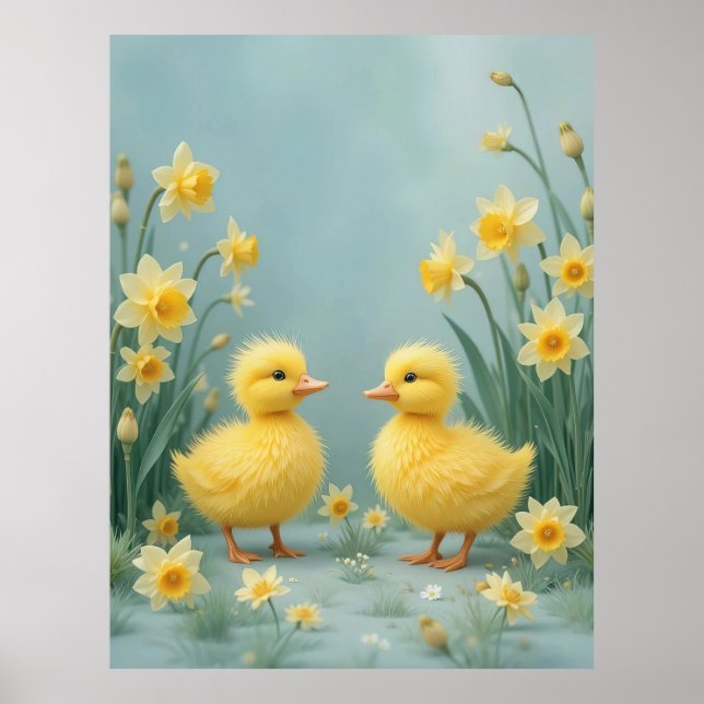 Serene Spring Ducklings Nursery Decor (Front)