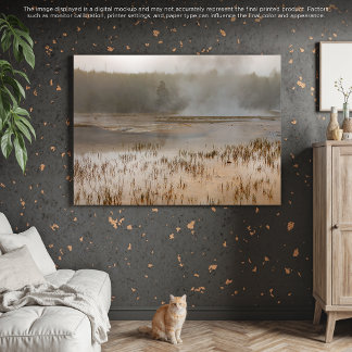 Serene Steam: A Peaceful Yellowstone Scene Canvas Print