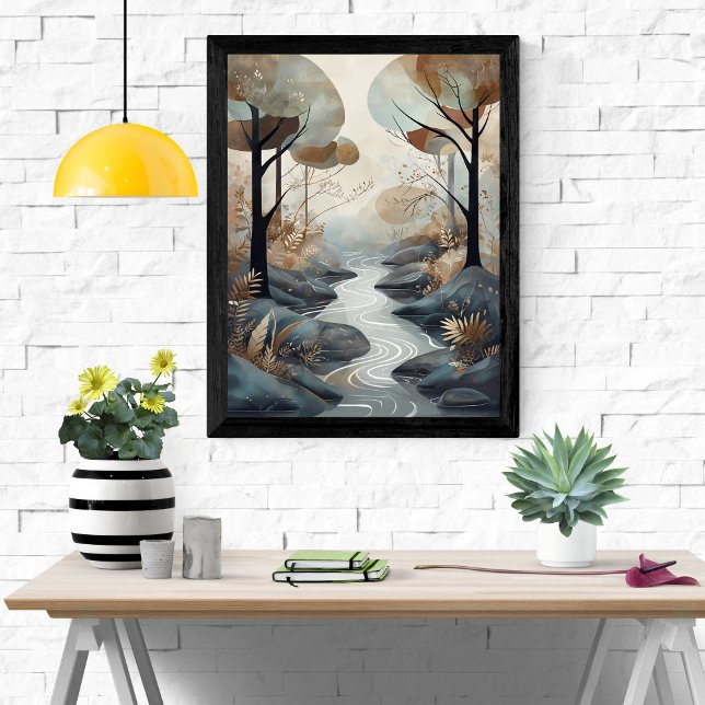 Serene Stream: A Tranquil Woodland Scene Poster (Creator Uploaded)
