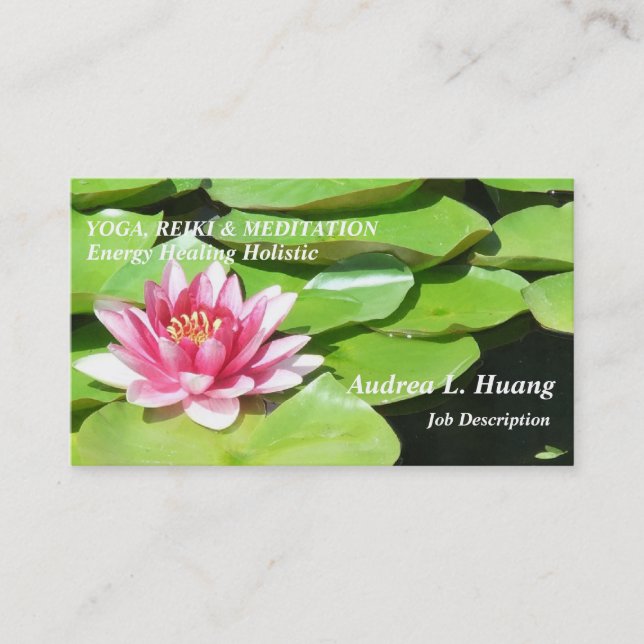 Serene Strength/Pink Pond Lotus Business Card (Front)