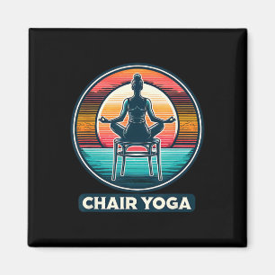 Serene Sunrise Chair Yoga Enthusiast Design Magnet