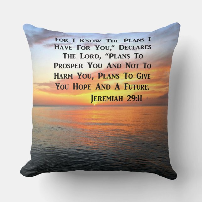 SERENE SUNRISE JEREMIAH 29:11 BIBLE VERSE CUSHION (Front)