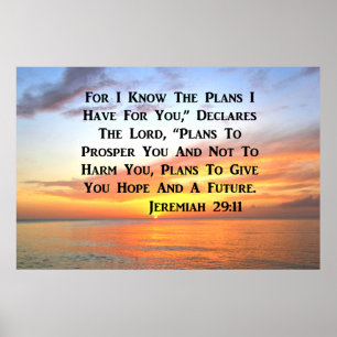SERENE SUNRISE JEREMIAH 29:11 BIBLE VERSE POSTER