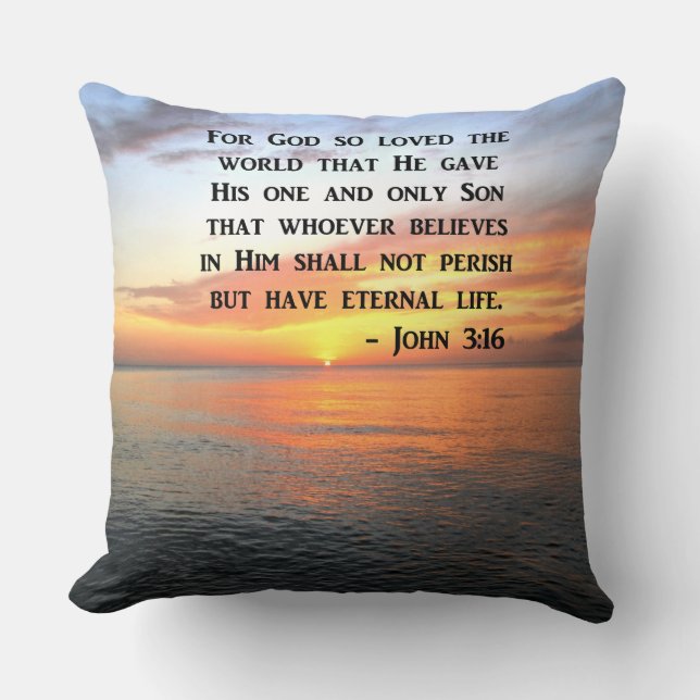 SERENE SUNRISE JOHN 3:16 PHOTO DESIGN CUSHION (Front)