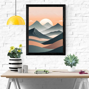 Serene Sunrise Over Misty Mountains Poster