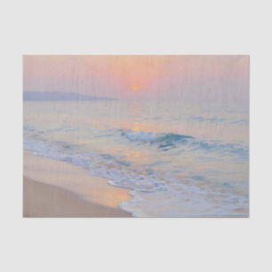Serene Sunset Beach Ocean Glow Tissue Paper