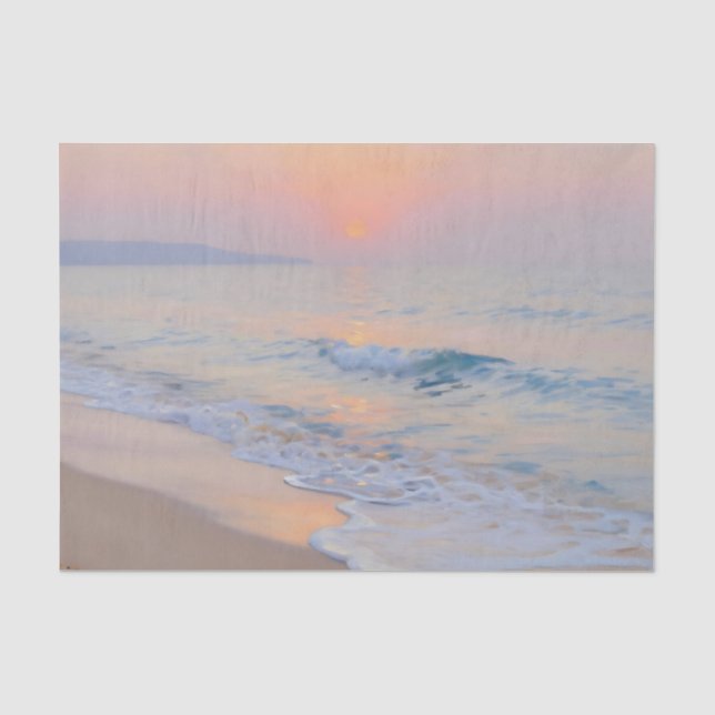 Serene Sunset Beach Ocean Glow Tissue Paper (Front)