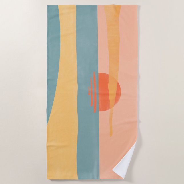 Serene Sunset Beach Towel (Front)