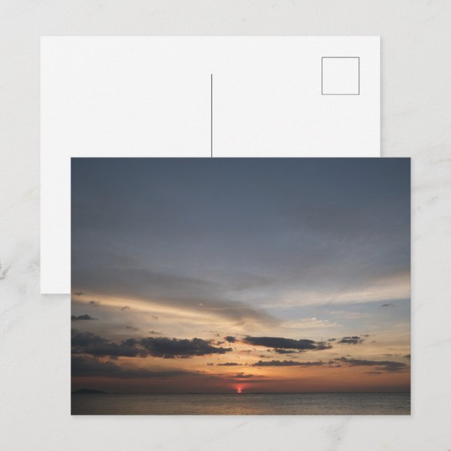Serene Sunset Horizon Ocean Postcard (Front/Back)