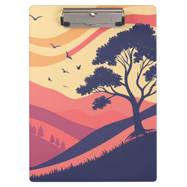 Serene Sunset Landscape  Clipboard (Front)