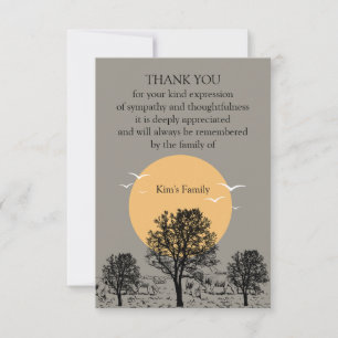 Serene Sunset Pasture Thank You Card