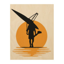 Serene Sunset Rowing:Minimalist Oarsman Silhouette
