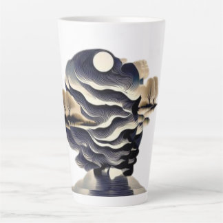 Serene Sunset Silhouette Latte Mug Design 