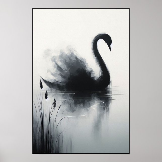 Serene Swan In Still Waters Poster (Front)