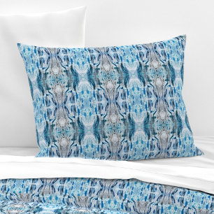 Serene symmetric ice blue M-size abstract pattern Pillowcase