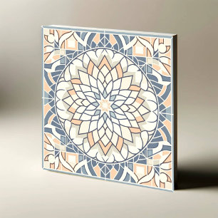 Serene Symmetry: Pastel Harmony Ceramic Tile