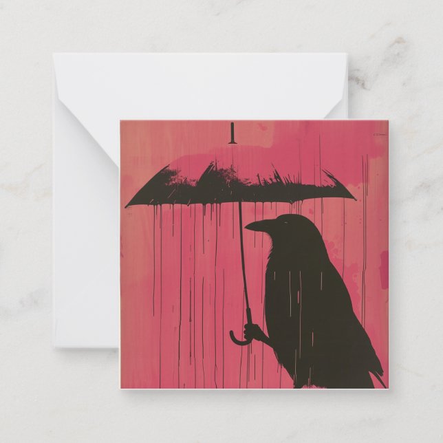 Serene Symphonies: Raindrops & Crows Card (Front)
