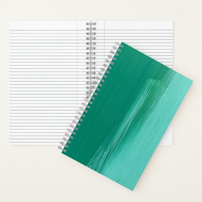 Serene Teal Abstract Art Ocean Waves Notebook (Inside)