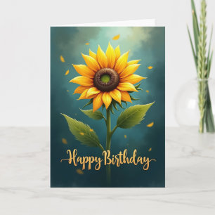 Serene Teal Birthday Card