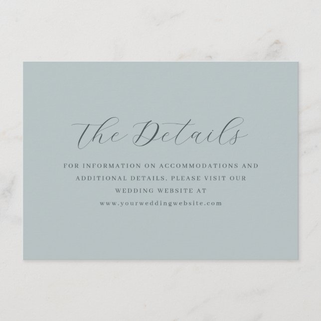 Serene Teal Typographic Elegancy Enclosure Card (Front)