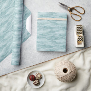Serene Teal Water Wave Minimalist Wrapping Paper