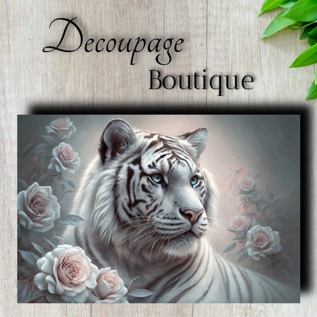 Serene Tiger Decoupage Tissue Paper (Serene Tiger Decoupage Tissue Paper)
