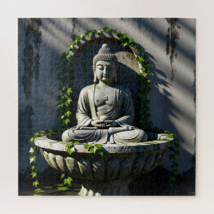 Serene Tranquil Buddha Fountain  Jigsaw Puzzle