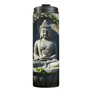 Serene Tranquil Buddha Fountain  Thermal Tumbler