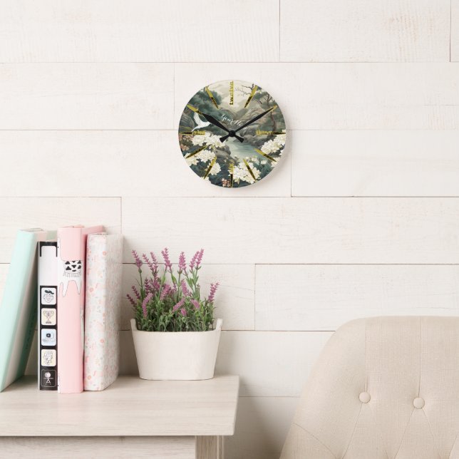 Serene Tranquillity Japanese theme Round Clock (Reading Room)