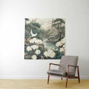 Serene Tranquillity Japanese theme Tapestry