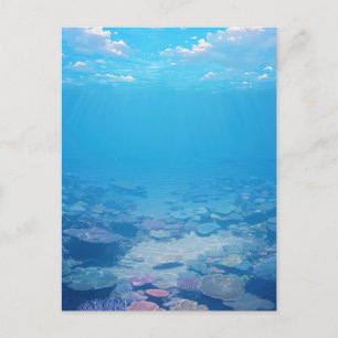 Serene Tropical Underwater Coral Reef Postcard